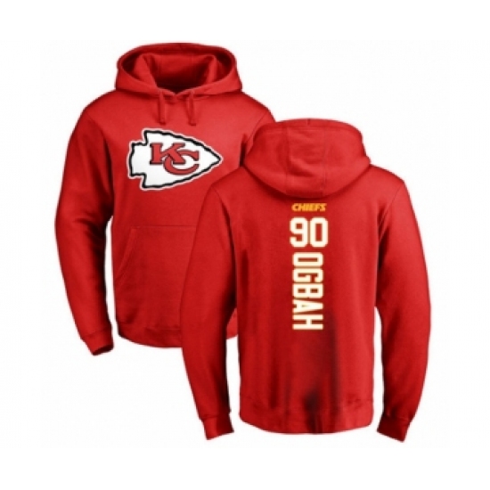Football Kansas City Chiefs #90 Emmanuel Ogbah Red Backer Pullover Hoodie