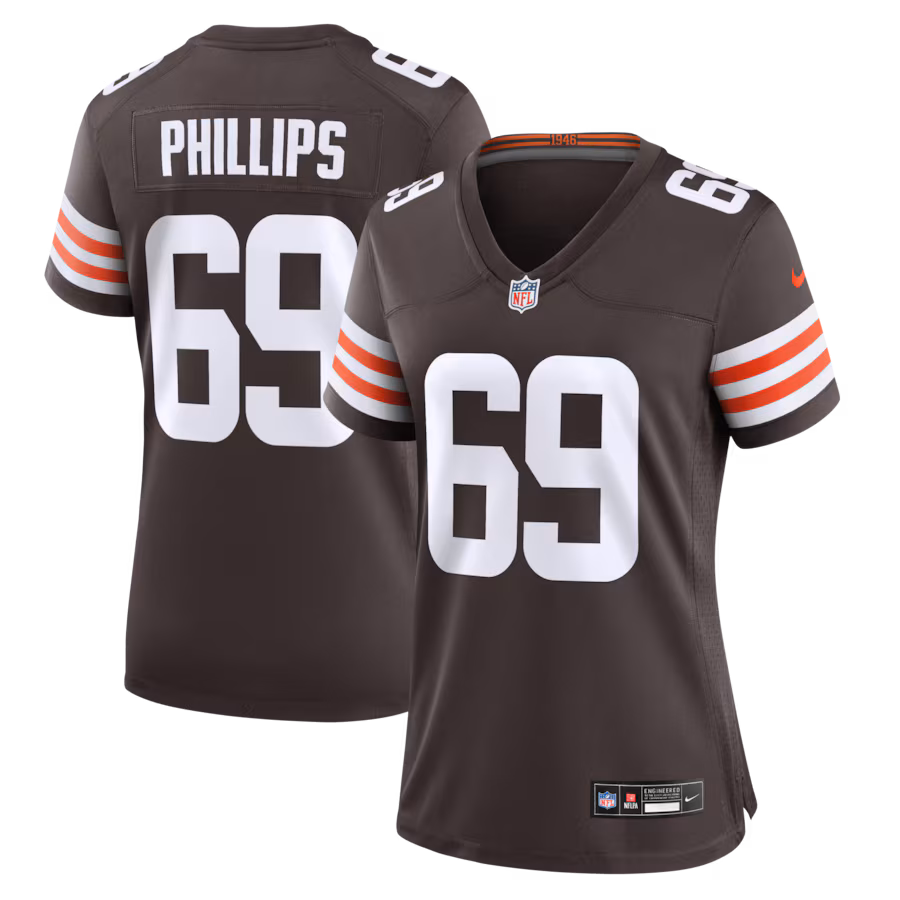 Women's Cleveland Browns Tyre Phillips Nike Brown Team Game Jersey