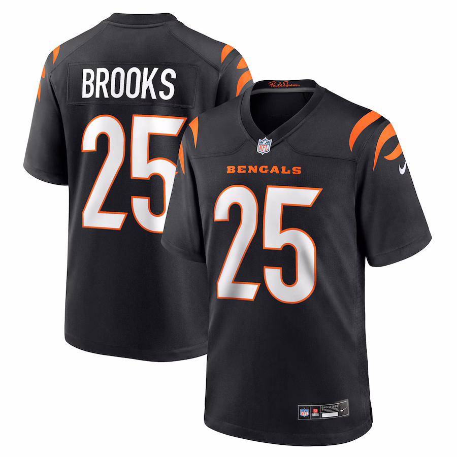 Men's Cincinnati Bengals Tahj Brooks Nike Black Team Game Jersey