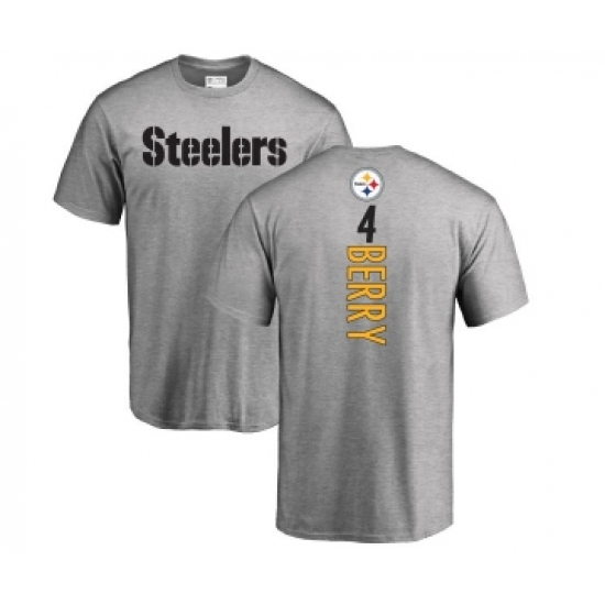 Football Pittsburgh Steelers #4 Jordan Berry Ash Backer T-Shirt