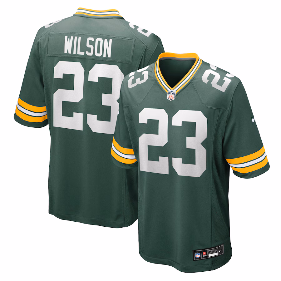 Men's Green Bay Packers Emanuel Wilson Nike Green Team Game Jersey