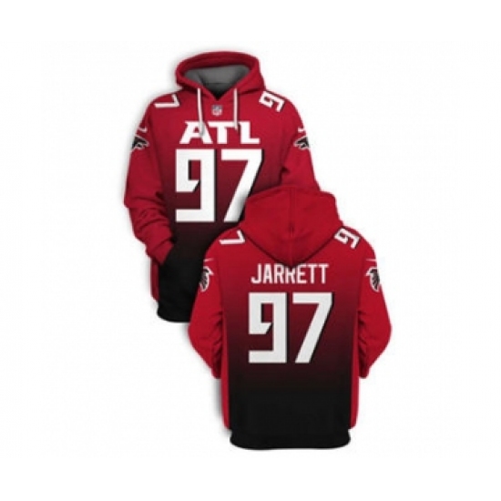 Men's Atlanta Falcons #97 Grady Jarrett 2021 Red Pullover Football Hoodie