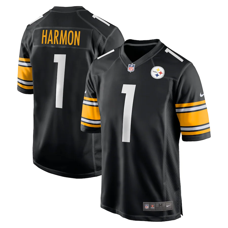 Men's Pittsburgh Steelers Derrick Harmon Nike Black 2025 NFL Draft First Round Pick Game Jersey