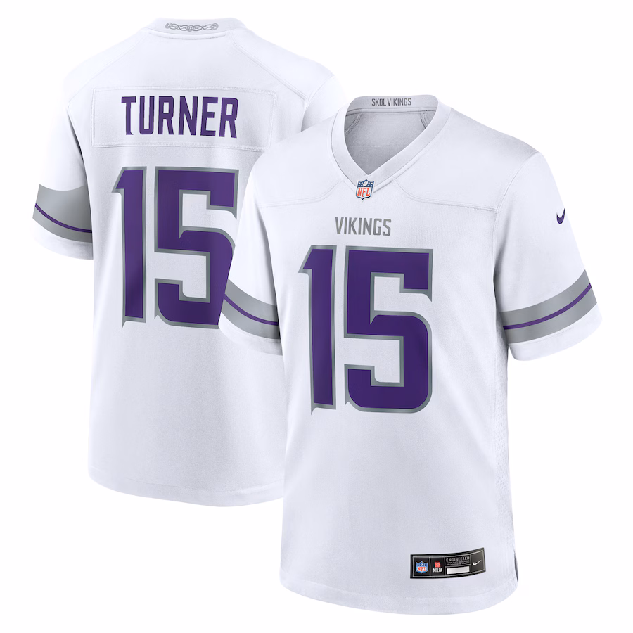 Men's Minnesota Vikings Dallas Turner Nike White Alternate Game Jersey