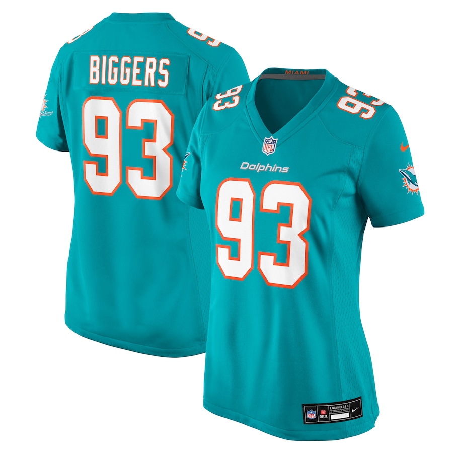 Women's Miami Dolphins Zeek Biggers Nike Aqua Team Game Jersey