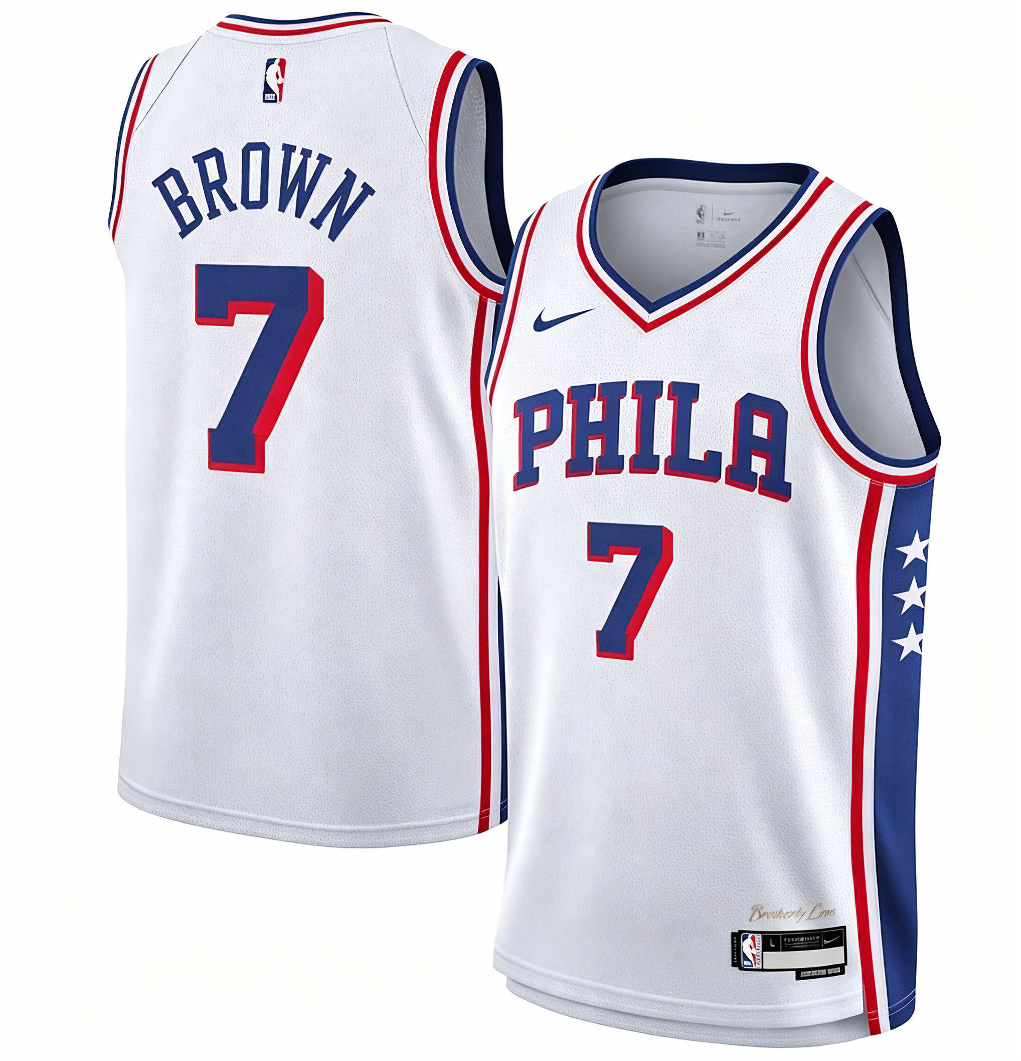 Men's Philadelphia 76ers Jaylen Brown Nike White Swingman Jersey - Association Edition