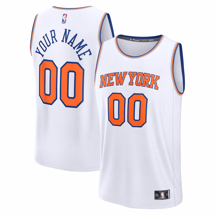 Youth New York Knicks Fanatics White Fast Break Custom Jersey - Association Edition