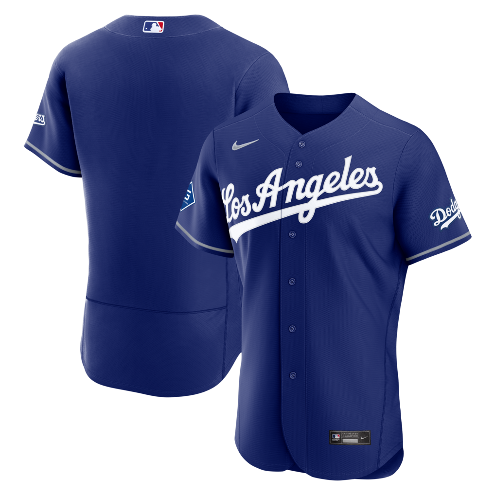 Men's Los Angeles Dodgers Nike Royal Alternate Authentic Jersey with Sponsor Patch