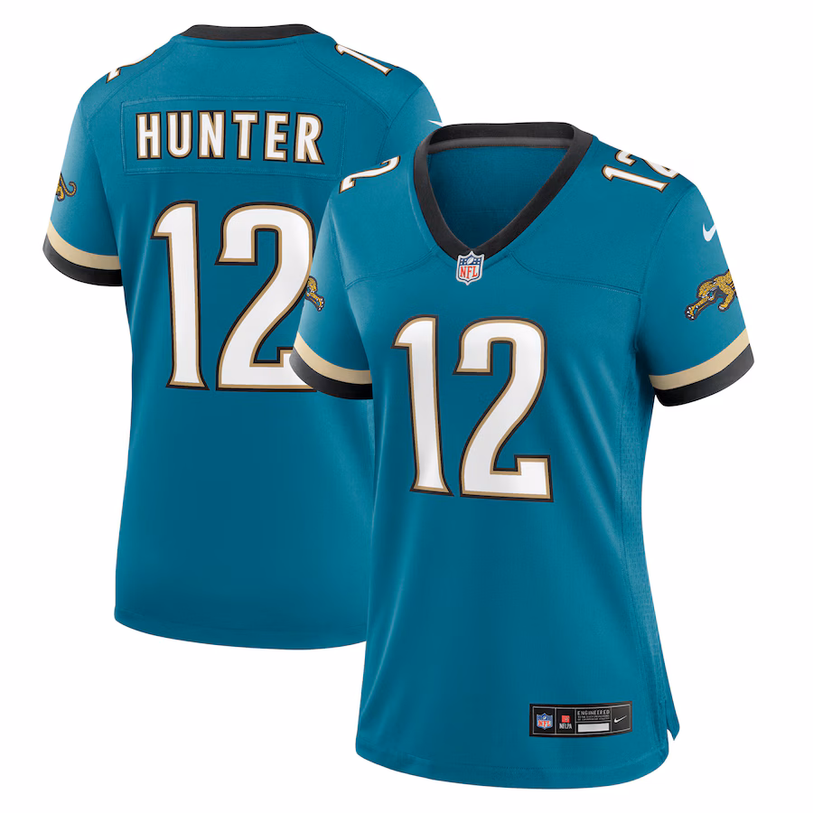 Women's Jacksonville Jaguars Travis Hunter Nike Teal Alternate 2 Prowler Throwback Game Jersey