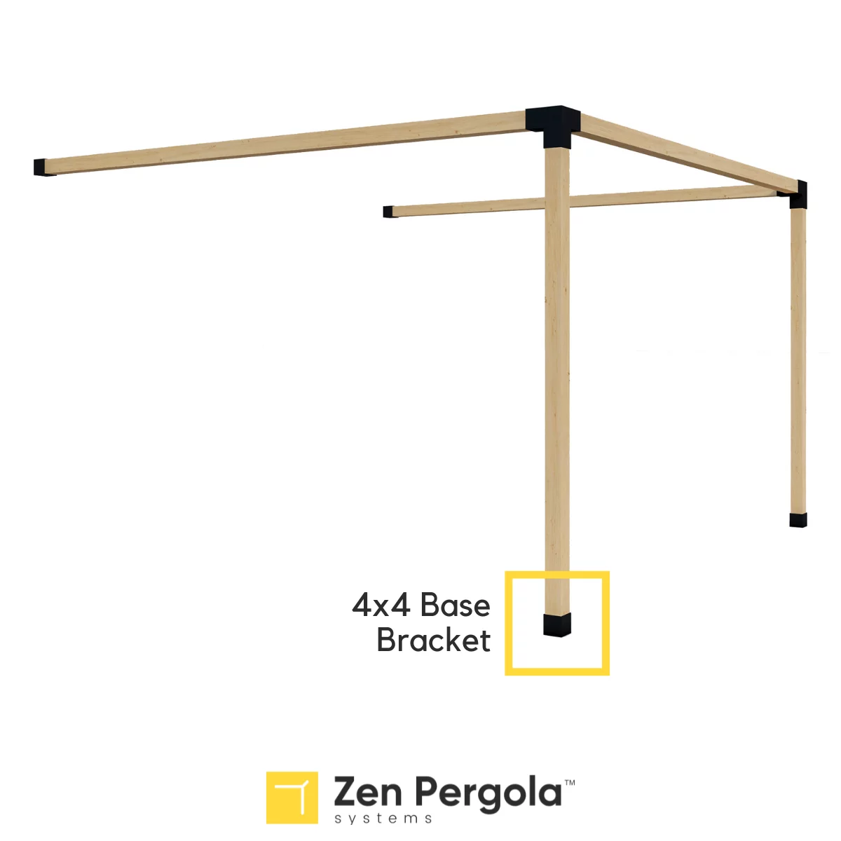 Pergola Post Base Bracket (4x4 Steel) for Securing DIY Pergola Post to the Ground - Curated Treasures Market