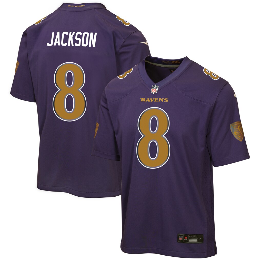 Youth Baltimore Ravens Lamar Jackson Nike Purple Alternate 2 Game Jersey