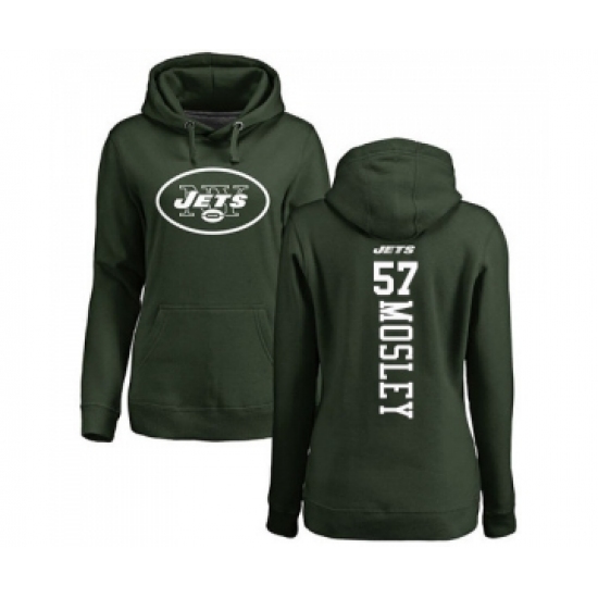 Football Women's New York Jets #57 C.J. Mosley Green Backer Pullover Hoodie