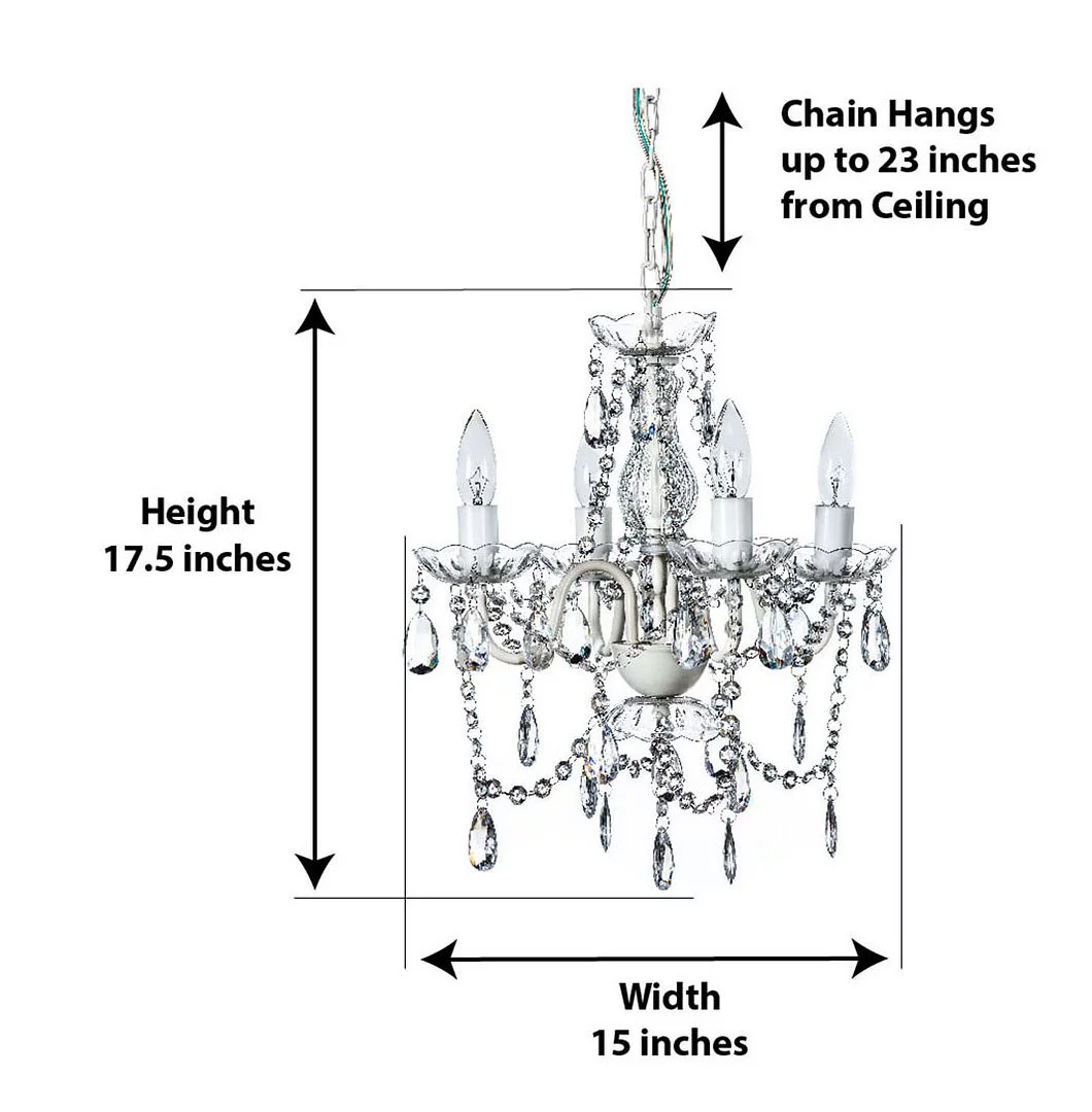 Gypsy Color Acrylic Crystal Chandelier, Clear 4 Light Ceiling Mount
