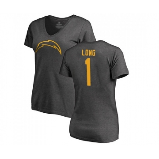 Football Women's Los Angeles Chargers #1 Ty Long Ash One Color T-Shirt