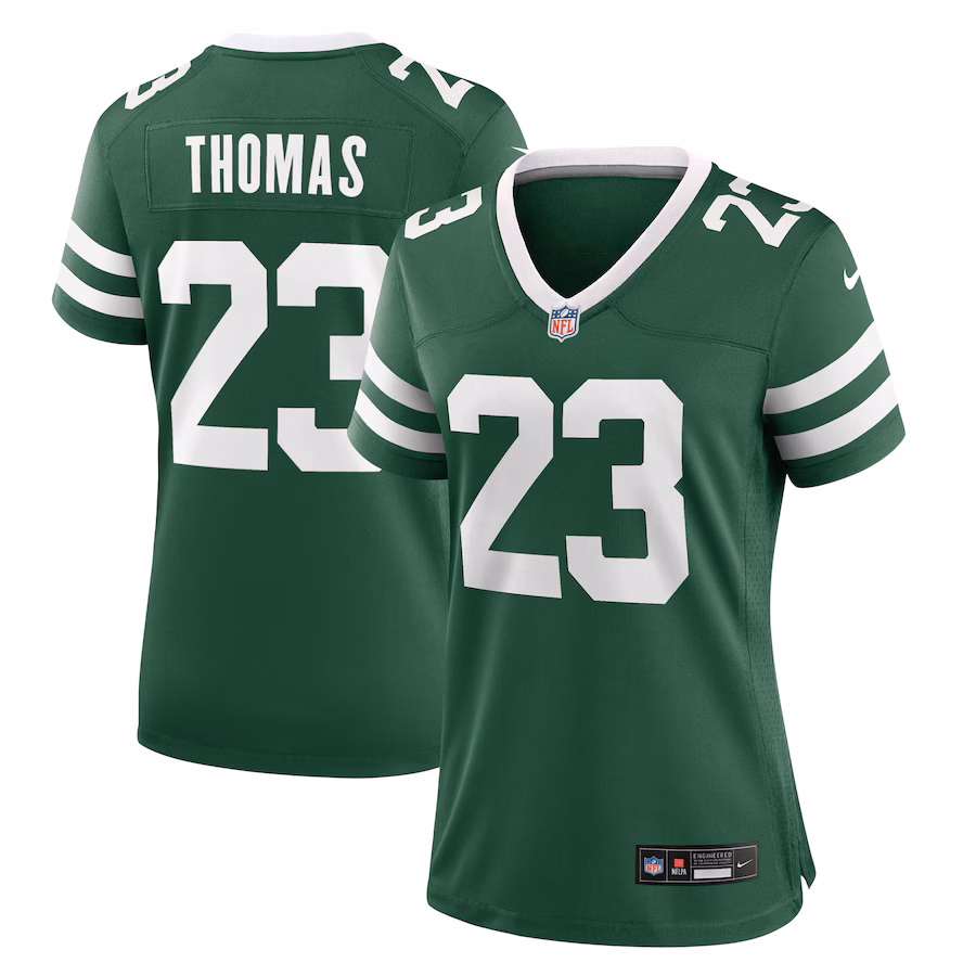 Women's New York Jets Azareye'h Thomas Nike Legacy Green Team Game Jersey