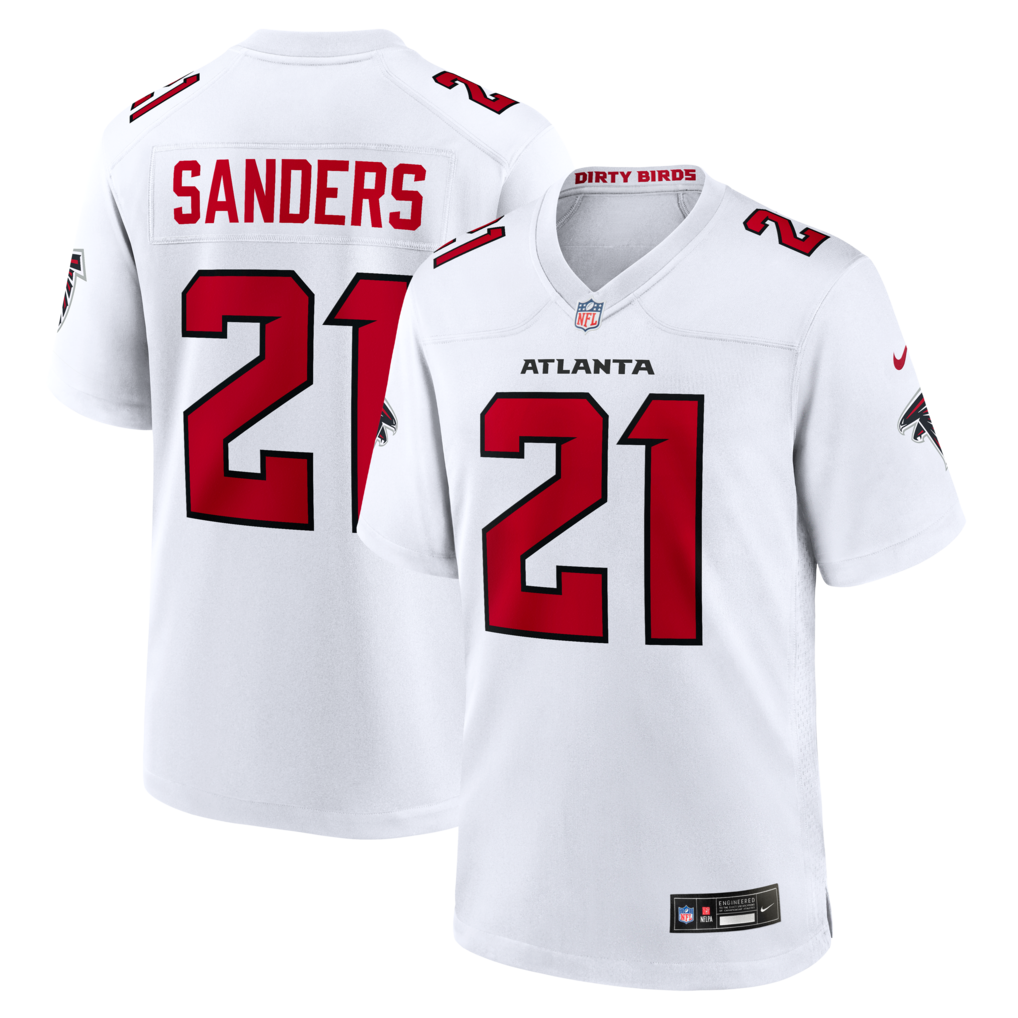 Men's Atlanta Falcons Deion Sanders Nike White Retired Player Game Jersey