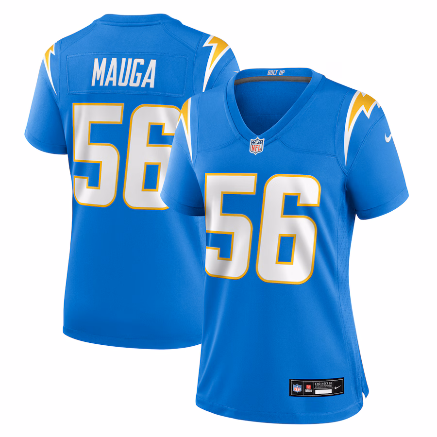 Women's Los Angeles Chargers Kanai Mauga Nike Powder Blue Team Game Jersey