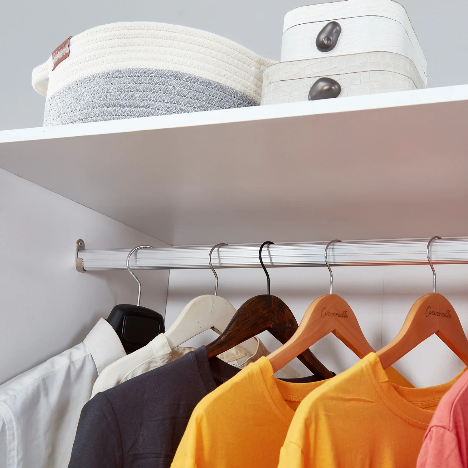 Sophshelter Wardrobe Armoire Storage Cabinet Wood: 2 Door 2 Drawers White Closet Cabinet for Large Capacity with Hanging Rod and Handles Armoire Storage Cabinet - Curated Treasures Market