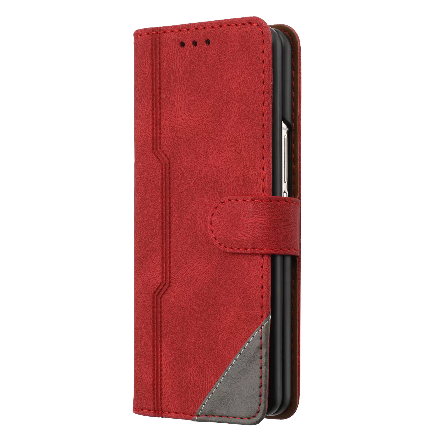 SaniMore Wallet Case for Samsung Galaxy Z Fold 3, Magnetic Clasp PU Leather Stand [RFID Blocking] Card Slot Flip Folio Cover with Folding Kickstand TPU Shockproof Interior Cover, Red - Curated Treasures Market
