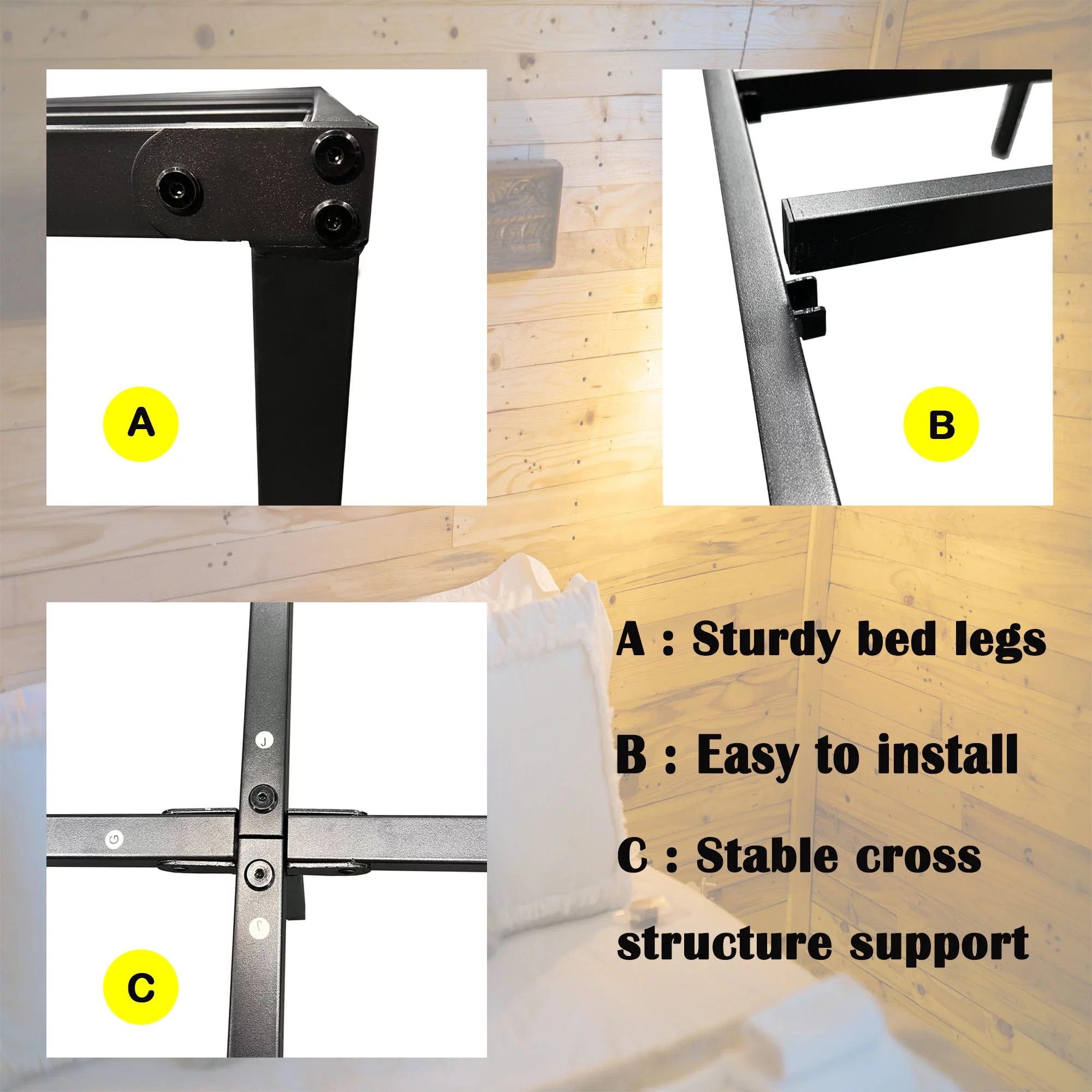 18 inches King Bed Frames No Box Spring Needed ,2500 lbs Heavy Duty Metal Platform Bed Frame with Storage King Size for Adult Black - Curated Treasures Market