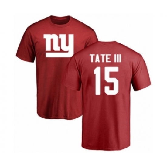 Football New York Giants #15 Golden Tate III Red Name & Number Logo T-Shirt