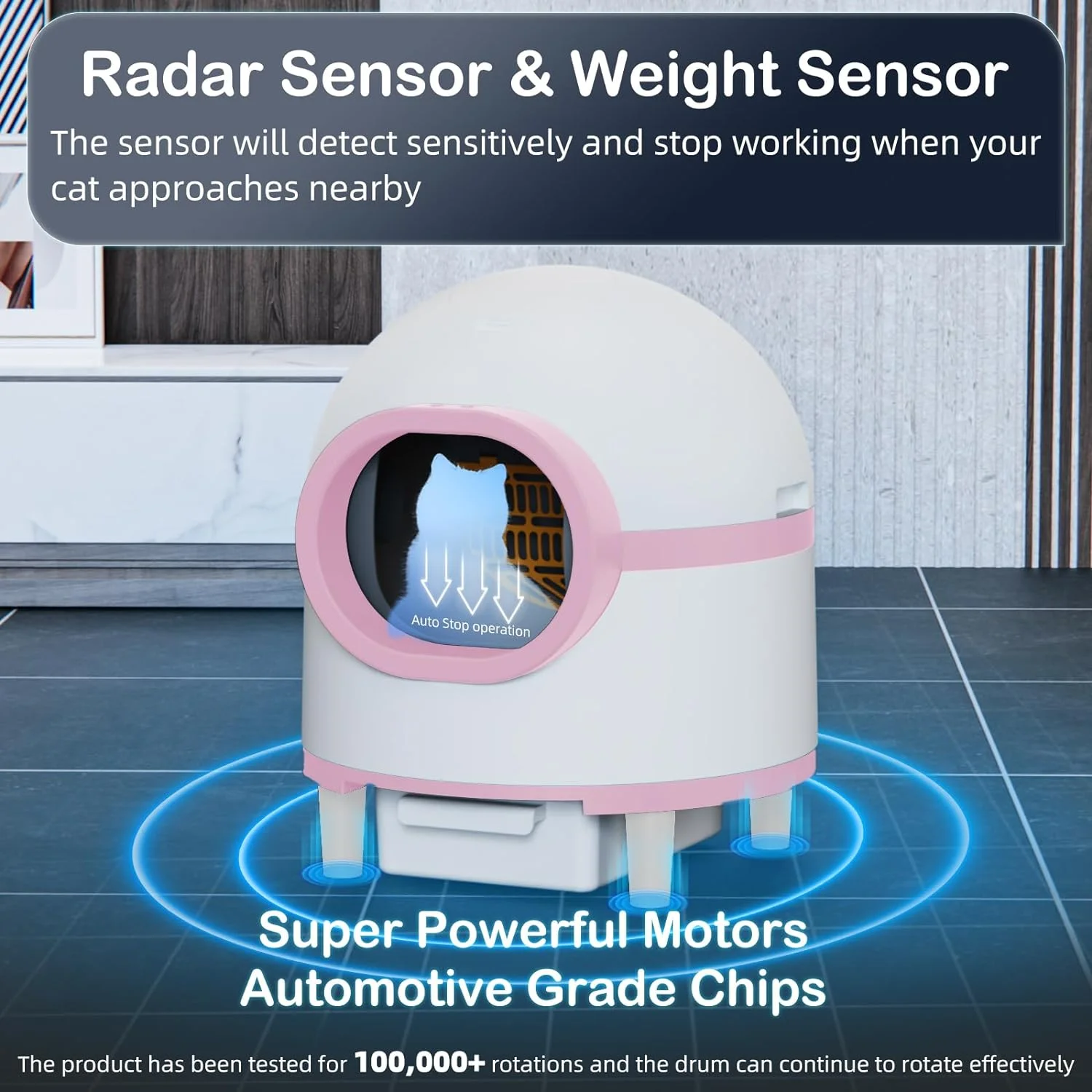 CATLK Self Cleaning Litter Box,Intelligent App Control Monitoring in real-time,60L Large Space+8L Waste Drawer,Suitable for 2.2-26.5lbs Cat - Curated Treasures Market