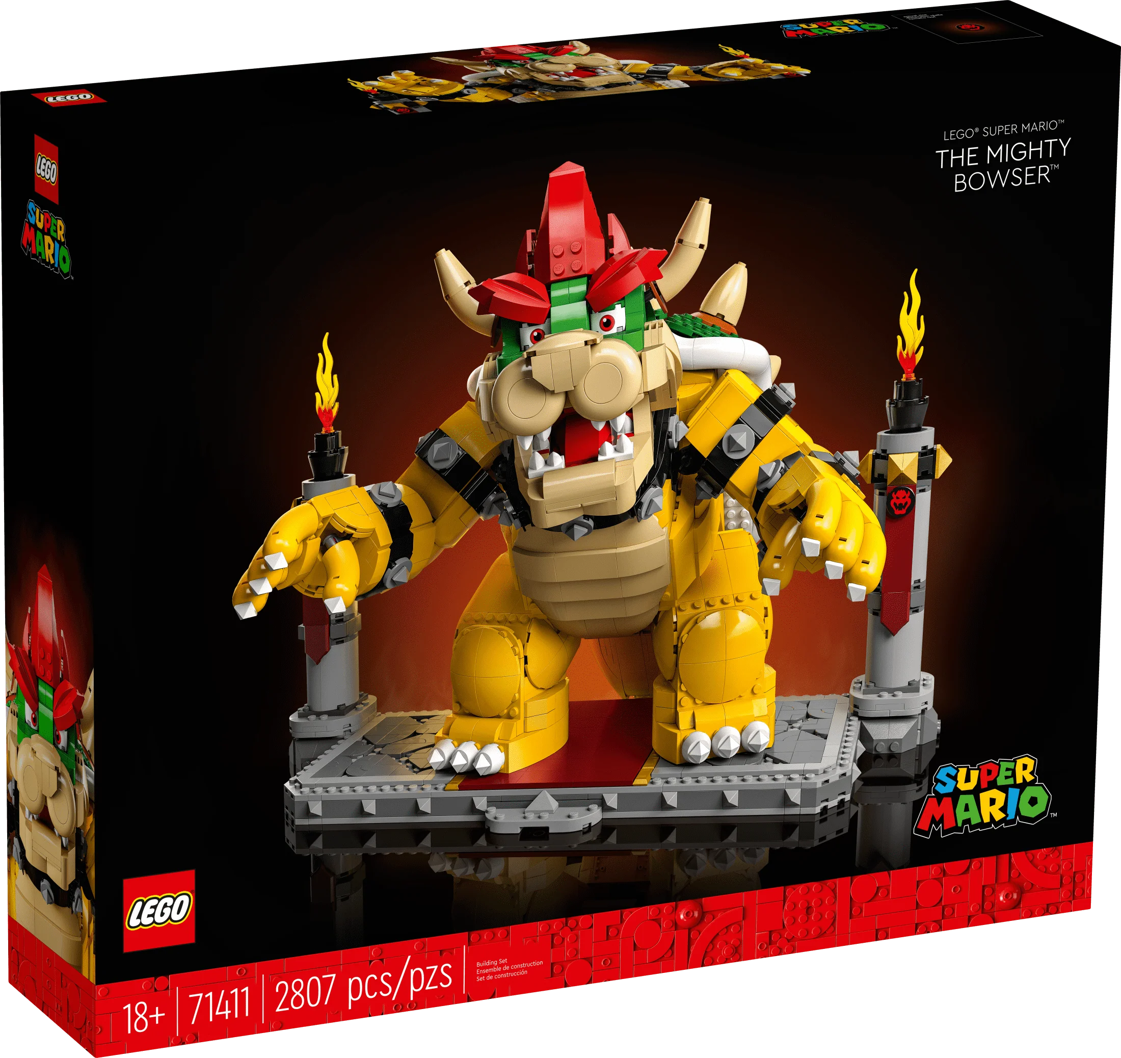 LEGO Super Mario The Mighty Bowser, 3D Build and Display Kit, Collectible Posable Character Figure with Battle Platform, Video Game Toy Idea for Fans of Super Mario Bros, 71411