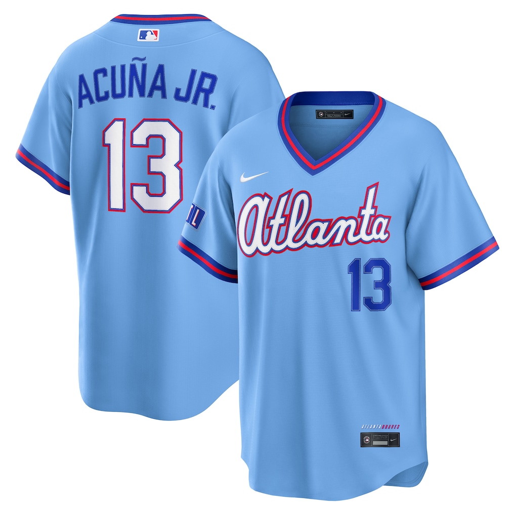 Men's Atlanta Braves Ronald Acuña Jr. Nike Powder Blue 2026 City Connect Stadium Jersey