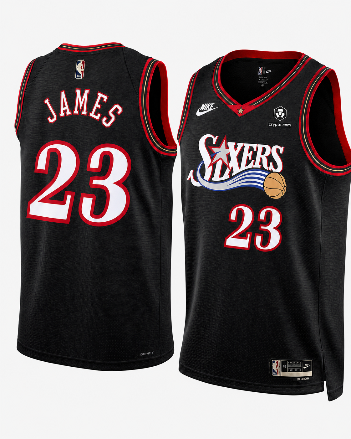 Men's  Philadelphia 76ers Lebron James Nike Black Swingman Jersey - Classic Edition