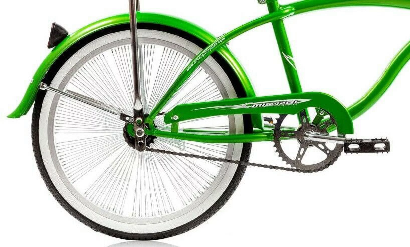 Micargi LOWRIDER F4 20 Lowrider Hi-Ten Steel Coaster Brake Single Speed One Piece Crank Alloy Rims 140H Color: Green