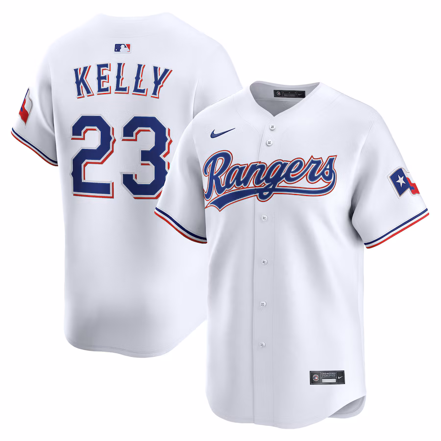 Men's Texas Rangers Merrill Kelly Nike White Home Limited Player Jersey