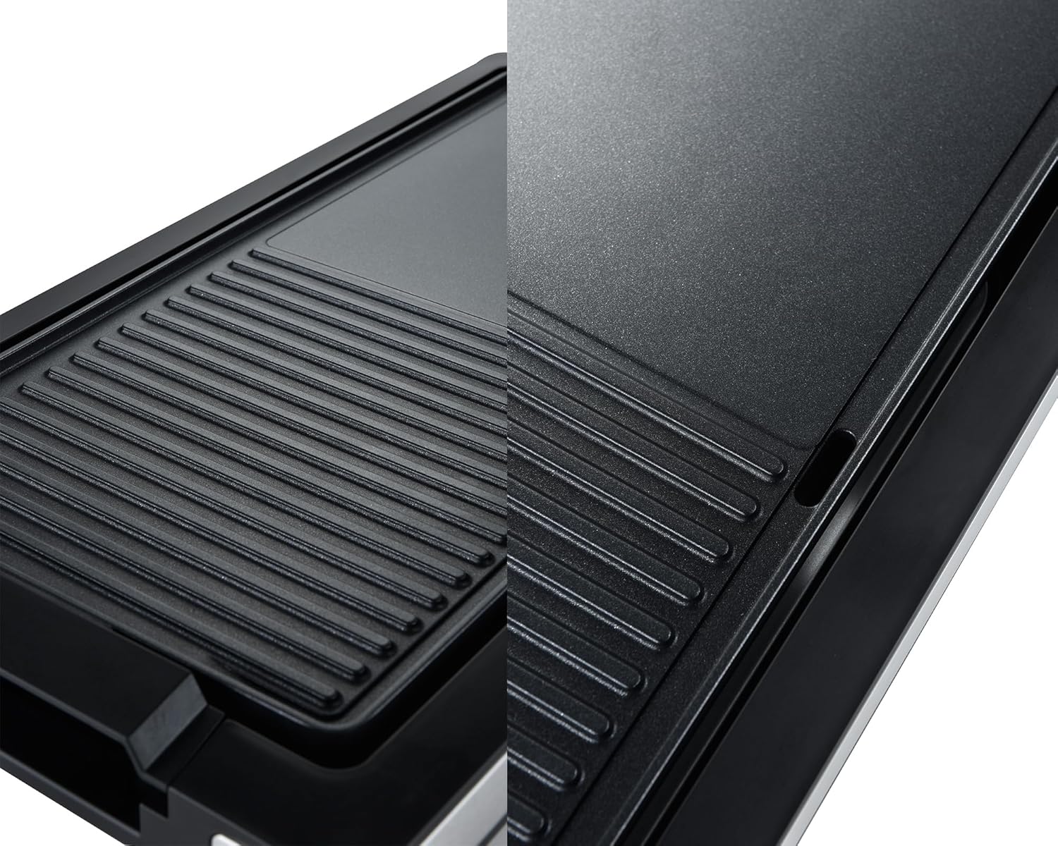 2-in-1 Grill & Griddle, Electric Smokeless Indoor Grill, 1800W Fast Heat Up BBQ Grill, Nonstick Cooking Plate, 5 Levels Adjustable Temperature, Detachable & Dishwasher Safe, Cool-touch Handles, Black