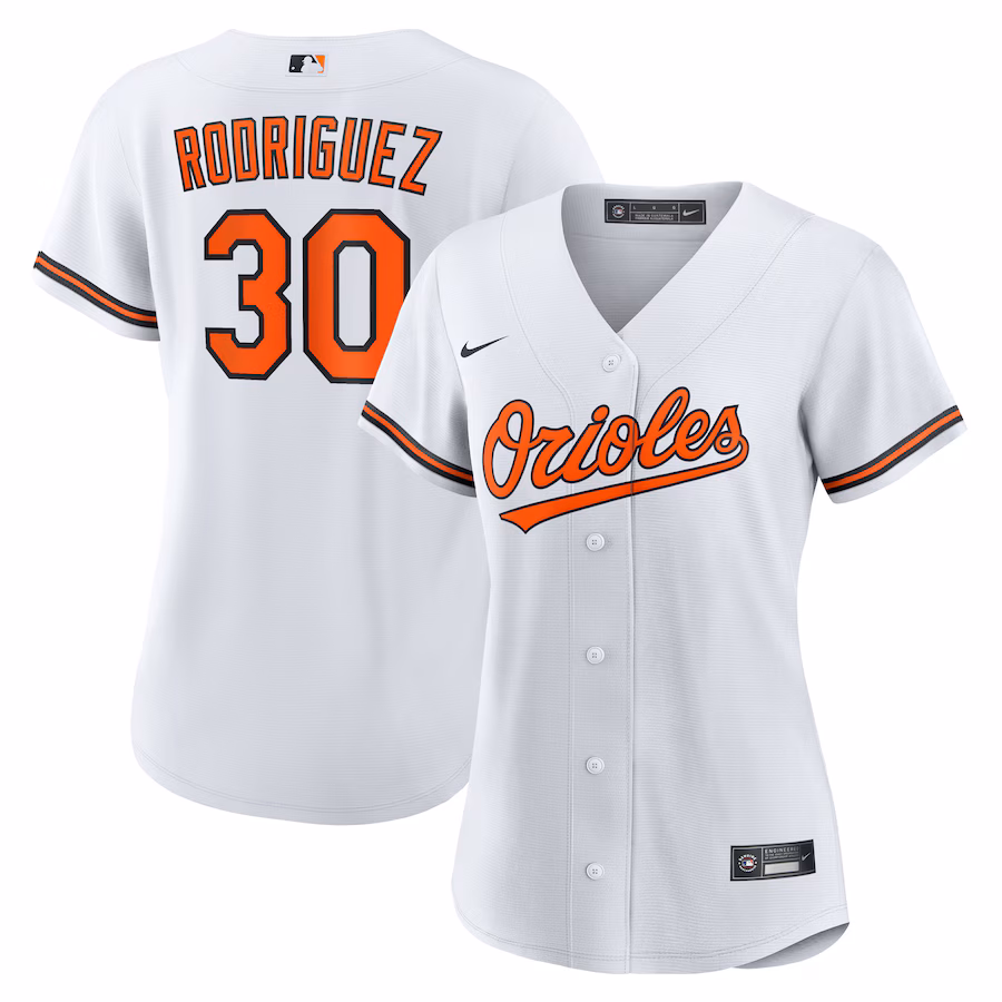 Women's Baltimore Orioles Grayson Rodriguez Nike White Home Replica Jersey