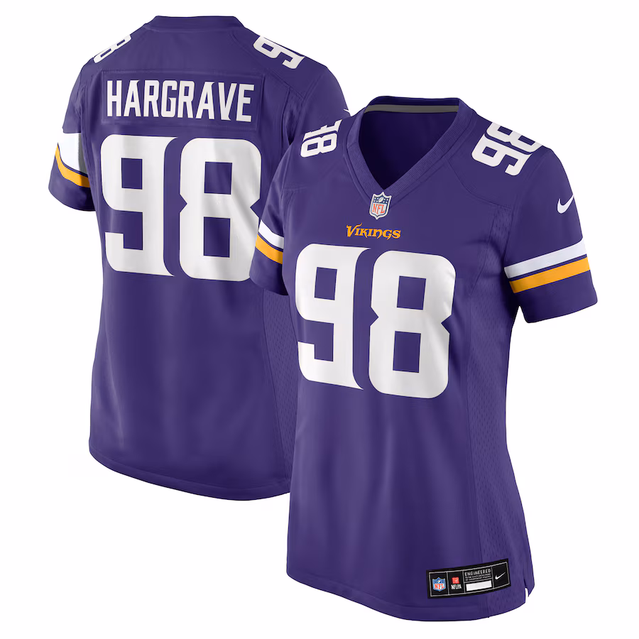 Women's Minnesota Vikings Javon Hargrave Nike Purple Team Game Jersey