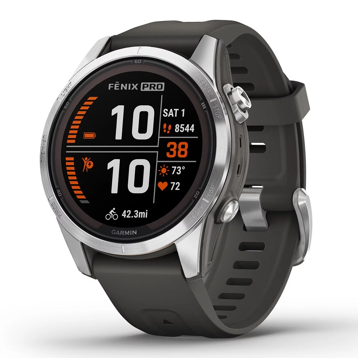 Garmin Fenix 7S Pro Solar (Silver/Graphite) Multisport GPS Smartwatch | Built-in Flashlight, Solar Charging | Bundle with PlayBetter Screen Protectors & Portable Charger - Curated Treasures Market