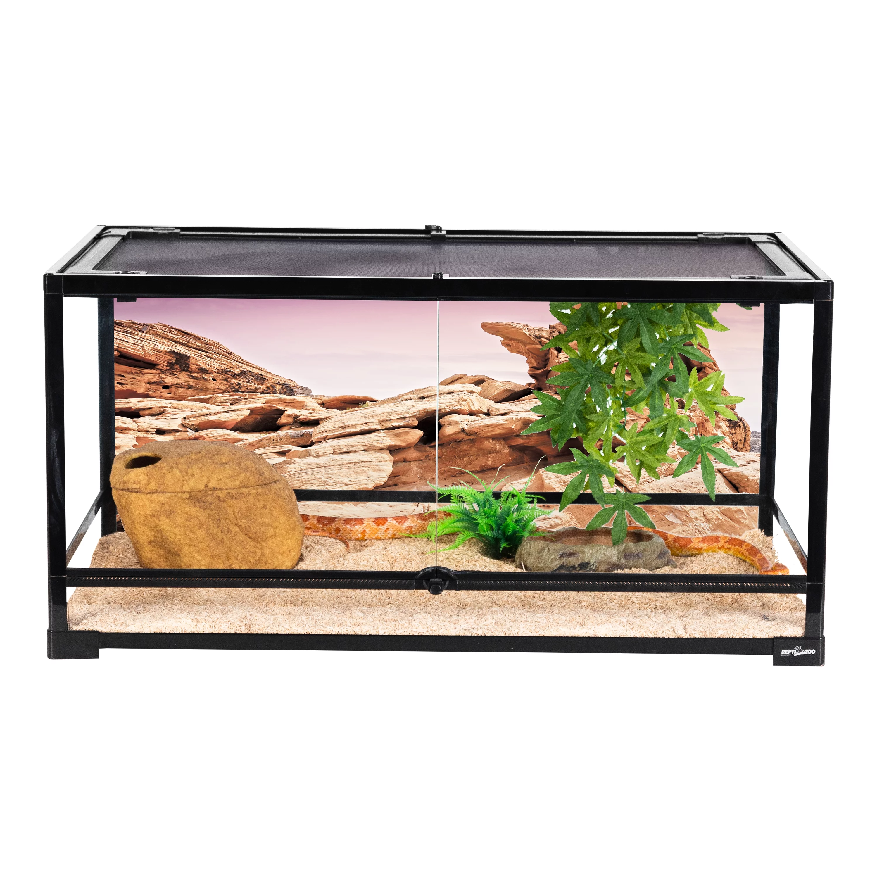 REPTI ZOO Glass Reptile Terrarium 50 Gallon, Front Opening Reptile Habitat Tank 36