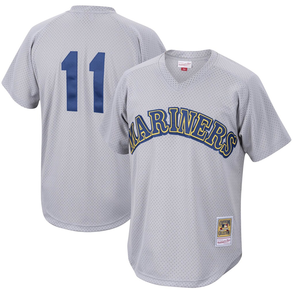 Men's Seattle Mariners Edgar Martínez Mitchell & Ness Gray Authentic Batting Practice Jersey