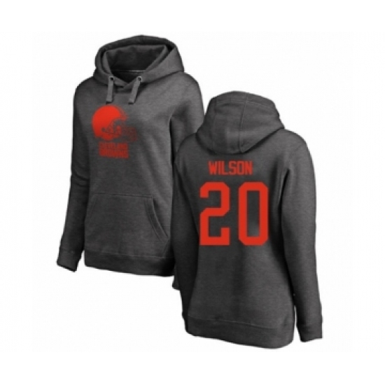 Football Women's Cleveland Browns #20 Howard Wilson Ash One Color Pullover Hoodie