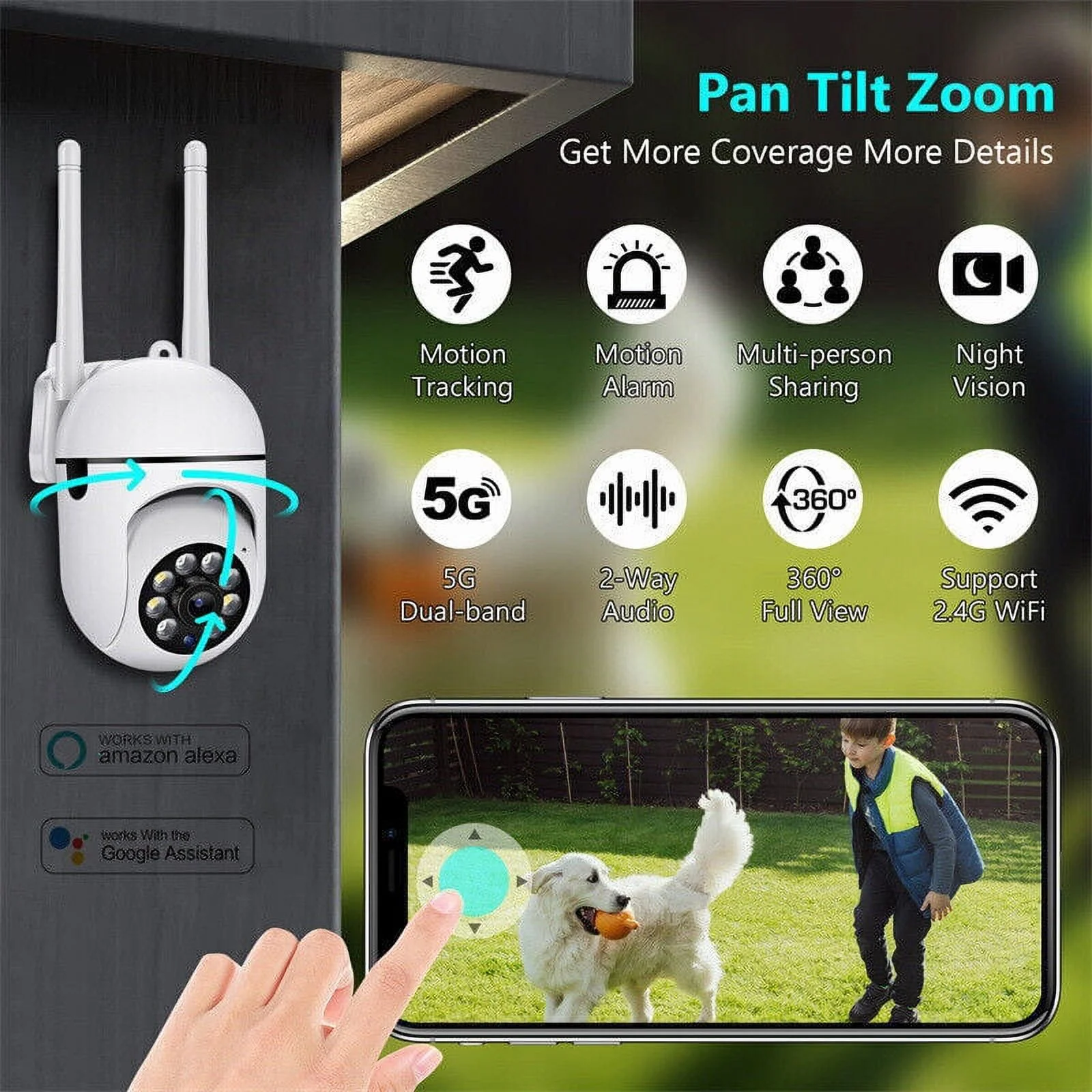 5G HD Wireless Wifi Camera System Home Security Outdoor 1080P Night Vision Cam - Curated Treasures Market