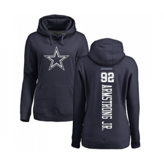 Football Women's Dallas Cowboys #92 Dorance Armstrong Jr. Navy Blue Backer Pullover Hoodie