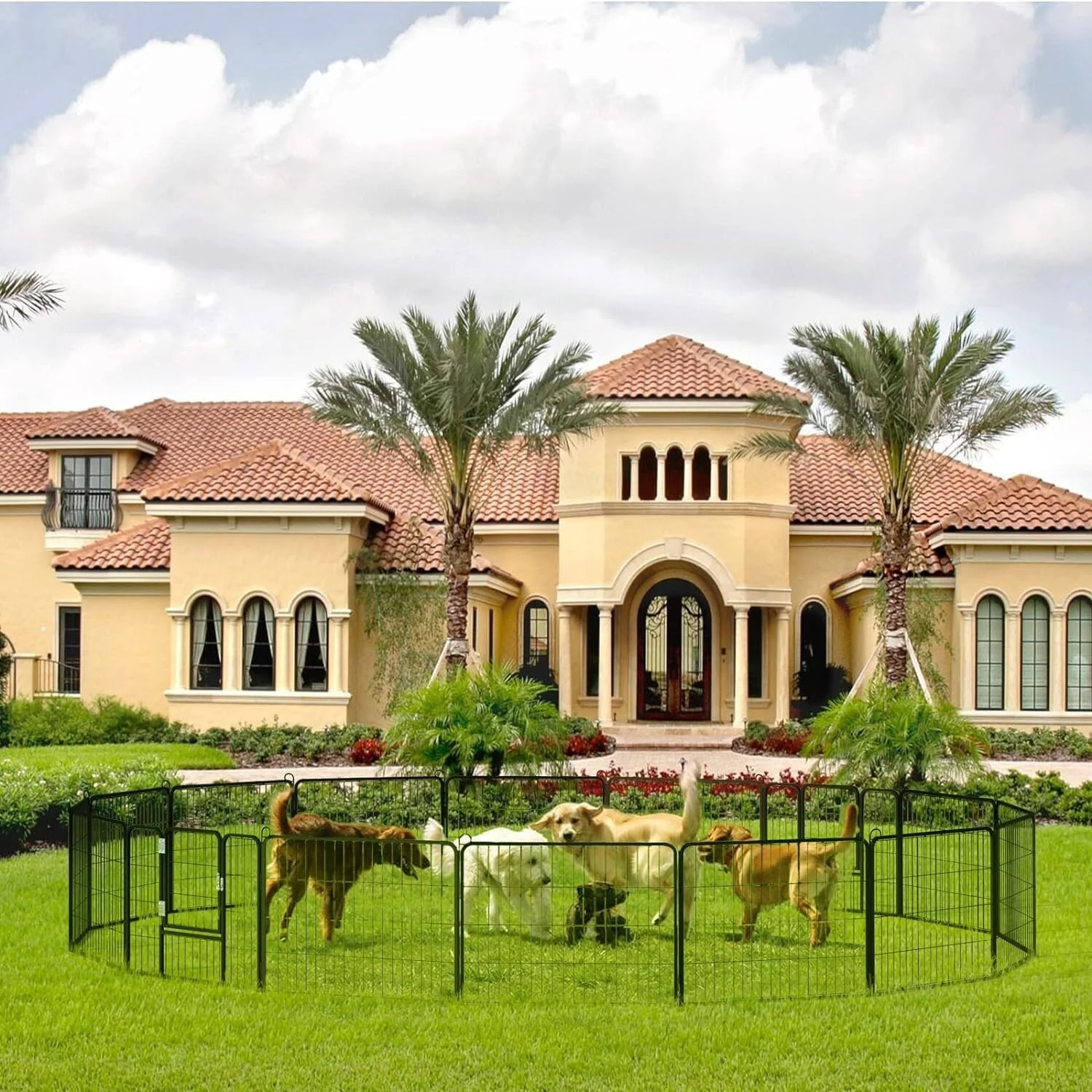 Bossin  Dog Playpen Dog Kennel Pen Cage Dog Fence Exercise Pen with Doors 8/16/24 Panel 24inch 24 inch 8 Panels - Curated Treasures Market