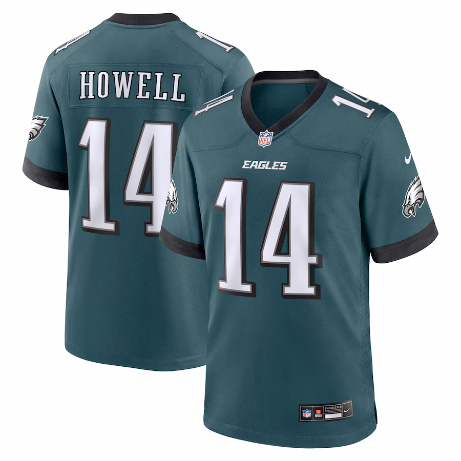 Men's Philadelphia Eagles Sam Howell Nike Midnight Green Team Game Jersey