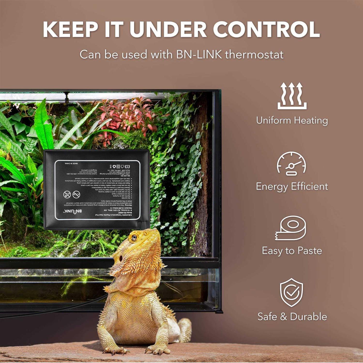 BN-LINK Reptile Heating Pad 8 X 12 with Adjust Knob