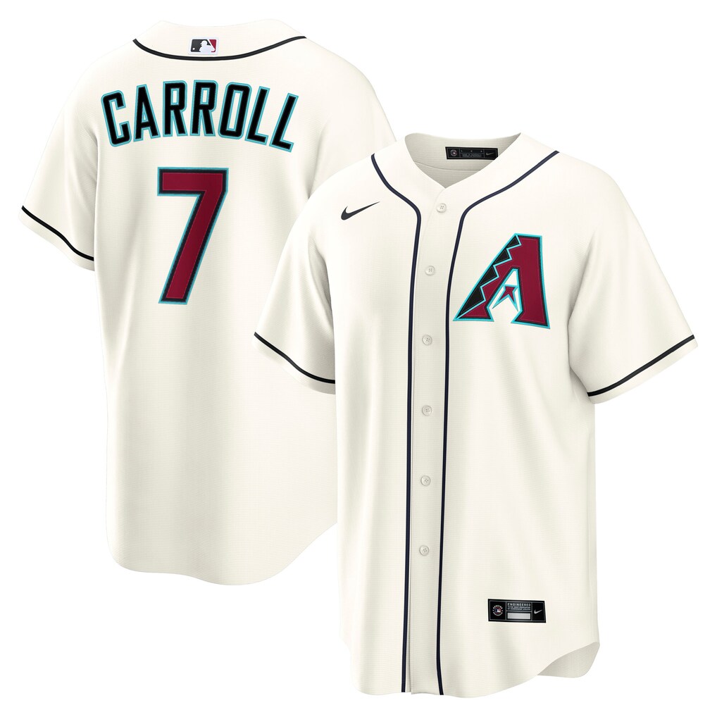 Men's  Arizona Diamondbacks Corbin Carroll Nike Cream Home Replica Jersey
