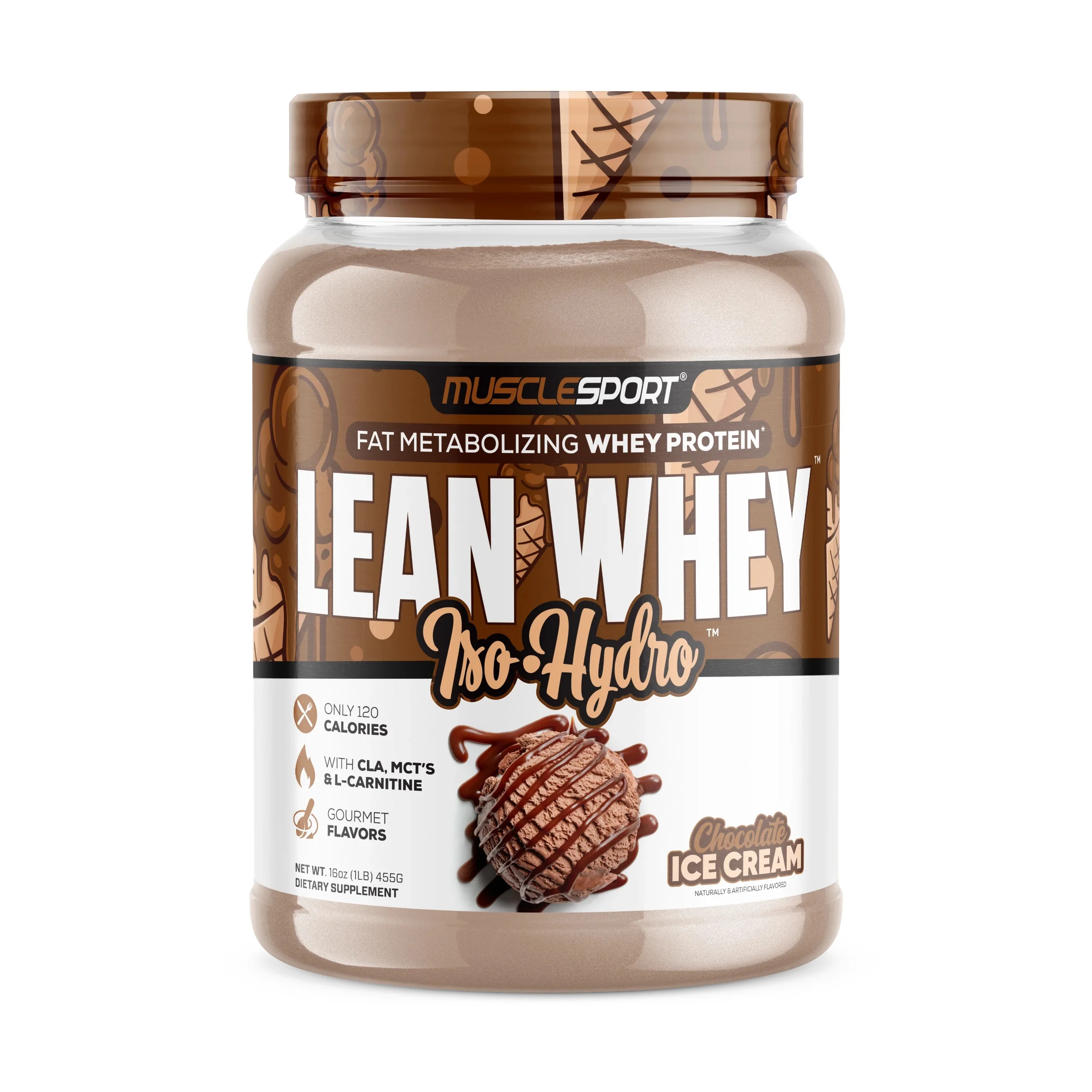 Musclesport Lean Whey Revolution? Protein Powder - Whey Isolate - Low Calorie, Low Carb, Low Fat - 25g Protein (1LB, Cinna Crunch) - Curated Treasures Market