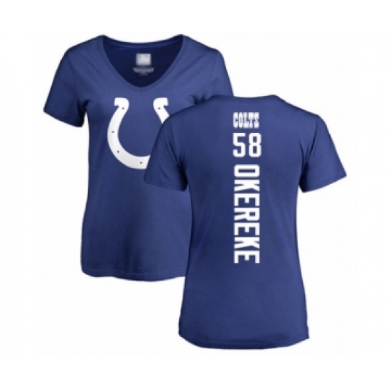Football Women's Indianapolis Colts #58 Bobby Okereke Royal Blue Backer T-Shirt
