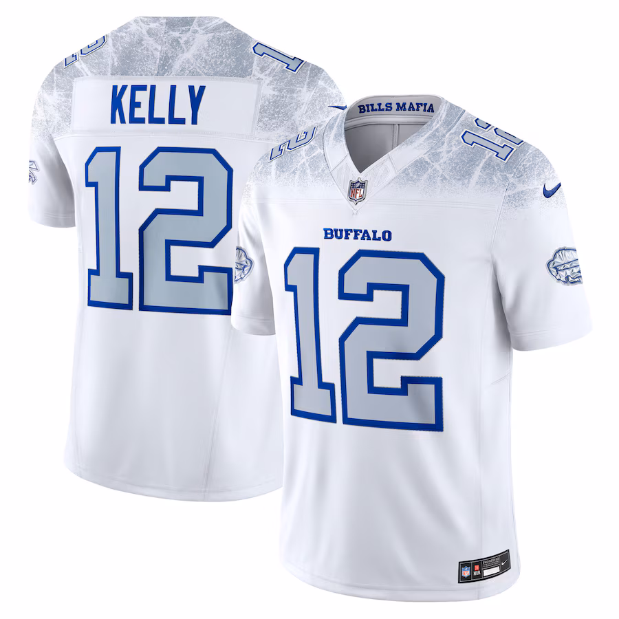Men's Buffalo Bills Jim Kelly Nike White 2025 Rivalries Collection Retired Player Limited Jersey