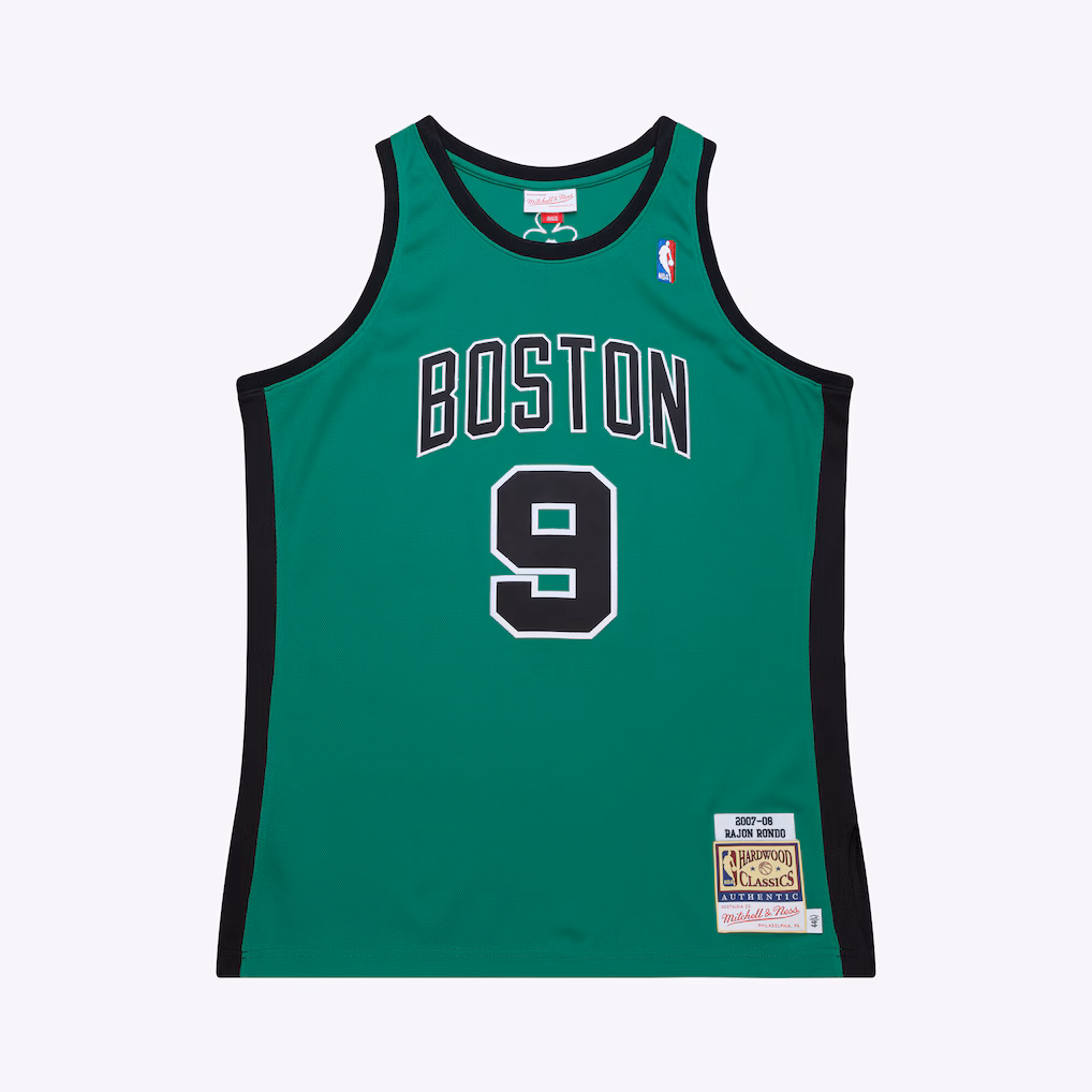 Men's Boston Celtics Rajon Rondo Mitchell & Ness Kelly Green 2007-08 Hardwood Classics Authentic Jersey