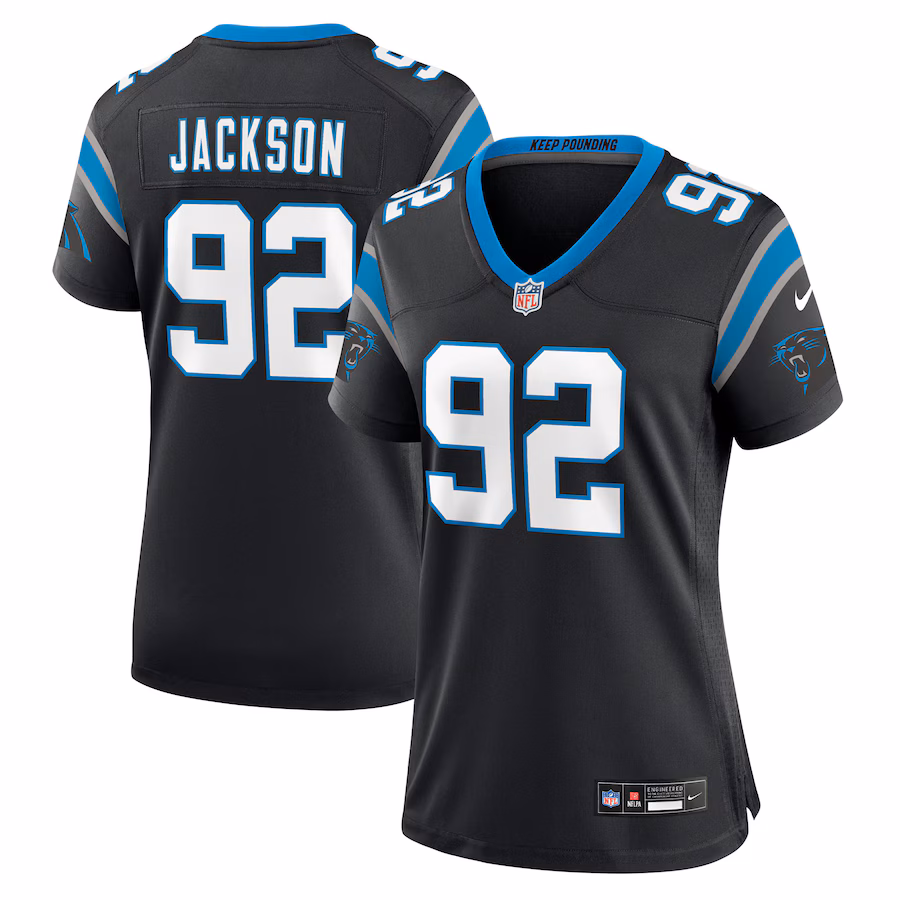 Women's Carolina Panthers Cam Jackson Nike Black Team Game Jersey