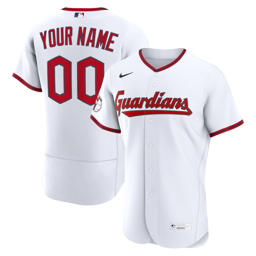 Men's Cleveland Guardians Nike White Home Authentic Custom Jersey